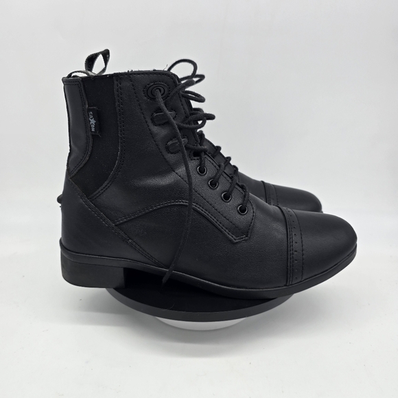 Saxon By Syntovia Shoe Women 8 Ladies Lace Up Paddock Boots Black - Picture 6 of 8